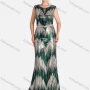 Wholesale Women's Elegant Crew Neck Sequin Floor Length Evening Dress preview