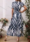Wholesale Women's Casual Wrap V Neck Short Sleeve Maxi Dress With Belt - Liuhuamall