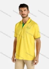 Wholesale Men's Regular Fit Striped Trim Letter Embroidered Polo Shirt - Liuhuamall