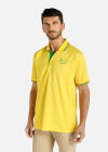Wholesale Men's Regular Fit Striped Trim Letter Embroidered Polo Shirt - Liuhuamall