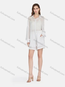 Wholesale Women's Casual Collared Striped See Through Shirt 2-piece Sets BLY1146#, LIUHUA CLOTHING WHOLESALE