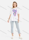 Wholesale Womens Casual Graffiti Print Oversized Short Sleeve Round Neck Tee - Liuhuamall