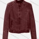 Wholesale Women's Casual Plain Stand Collar Long Sleeve Zipper PU Leather Jacket Raspberry Clothing Wholesale Market Liuhua