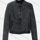 Wholesale Women's Casual Plain Stand Collar Long Sleeve Zipper PU Leather Jacket Charcoal Gray Clothing Wholesale Market Liuhua