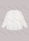 Wholesale Women's Fall V-Neck Long Sleeve Plain Fake Pocket Crop Top - Liuhuamall