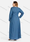 Wholesale Women's Plus Size Casual Round Neck Long Sleeve Denim Maxi Dress - Liuhuamall