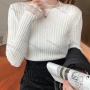 Wholesale Women's Casual Plain Round Neck Long Sleeve Ribbed Knit Sweater Tops 8008# preview