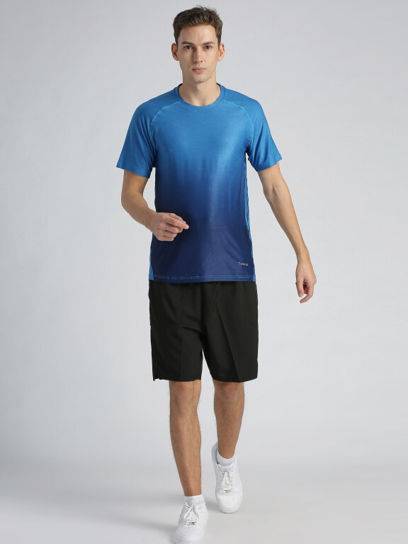 Men's Sporty Crew Neck Gradient Short Sleeve Quick-dry Breathable Athletic T-shirt, Clothing Wholesale Market -LIUHUA, Activewear