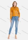 Wholesale Women's Plain Stand Collar Rivets Zipper Pockets Button Front Crop Faux Leather Jacket - Liuhuamall