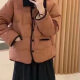 Women's Casual Long Sleeve Thermal Lined Plain Puffer Jacket Camel Clothing Wholesale Market -LIUHUA