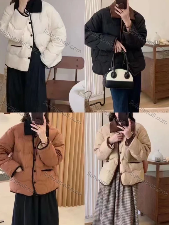 Wholesale Women's Casual Long Sleeve Thermal Lined Plain Puffer Jacket