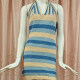 Women's Casual Ruched Colorblock Knit Halter Dress Multi-color Clothing Wholesale Market -LIUHUA