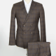 Men's Formal Plaid Print Flap Pockets Double Breasted Blazer & Suit Pants 2-Piece Suit Sets OG2205-X6793-11# 11# Clothing Wholesale Market -LIUHUA
