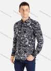 Wholesale Men's Casual Slim Fit Long Sleeve Allover Print Button Down Shirt - Liuhuamall