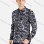Wholesale Men's Casual Slim Fit Long Sleeve Allover Print Button Down Shirt preview