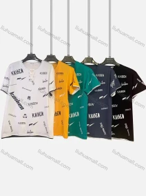 Wholesale Men's Plus Size Round Neck Short Sleeve Letter Print T-Shirt 3838#, LIUHUA CLOTHING WHOLESALE