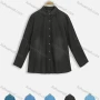 Wholesale Women's Fall Wash Stand Collar Button Front Denim Shirt preview
