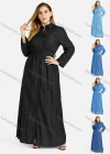 Wholesale Women's Plus Size Casual Button Long Sleeve Maxi Denim Shirt Dress - Liuhuamall