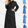Wholesale Women's Plus Size Casual Button Long Sleeve Maxi Denim Shirt Dress preview