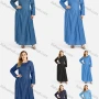 Wholesale Women's Plus Size Casual Round Neck Long Sleeve Denim Maxi Dress preview