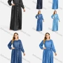 Wholesale Women's Plus Size Casual Round Neck Button Denim Maxi Dress preview