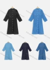 Wholesale Women's Casual 3/4 Sleeve Button Front Denim Shirt Dress - Liuhuamall