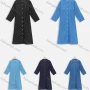 Wholesale Women's Casual 3/4 Sleeve Button Front Denim Shirt Dress preview