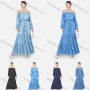 Wholesale Women's Plus Size Casual Off Shoulder Elastic Waist Denim Maxi Dress preview