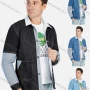 Wholesale Men's Fashion Collared Splicing Dual Pocket Denim Jacket With Patch Pocket preview