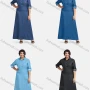 Wholesale Women's Plus Size Casual Layered Button Front Denim Maxi Dress preview