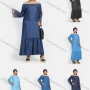 Wholesale Women's Casual Off Shoulder Ruffle Hem Denim Maxi Dress preview