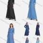 Wholesale Women's V Neck Button Front Denim Maxi Dress With Belt preview