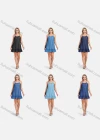 Wholesale Women's Casual Sleeveless Ruffle Hem Short Denim Cami Dress - Liuhuamall