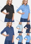 Wholesale Women's Casual Long Sleeve Button Down Light Wash Denim Shirt With Flap Pockets - Liuhuamall