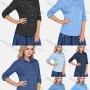 Wholesale Women's Casual Long Sleeve Button Down Light Wash Denim Shirt With Flap Pockets preview