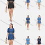 Wholesale Women's Casual High Waist Round Neck Puff Sleeve Demin Mini Dress With Belt preview