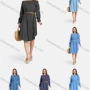 Wholesale Women's Casual Off Shoulder Long Sleeve Button Down Demin Dress With Belt preview