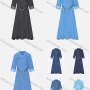 Wholesale Women's V Neck Fake Pockets Denim Dress With Belt preview