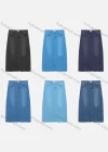 Wholesale Women's Casual Button Pockets Wash Denim Skirt - Liuhuamall