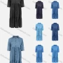 Wholesale Women's Casual 3/4 Sleeve Collared Button Down Ruffle Hem Denim Dress preview