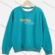 Wholesale Women's Casual Letter Crew Neck 100%Cotton Pullover Drop Shoulder Long Sleeve Sweatshirt 200-5# Blue Clothing Wholesale Market Liuhua