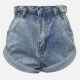 Women's Fashion Plain Pockets Wash Distressed Rolled Hem Denim Shorts 3292# Light Blue Clothing Wholesale Market -LIUHUA