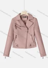 Wholesale Women's Casual Lapel Long Sleeve Zipper Plain Leather Crop Biker Jacket - Liuhuamall