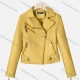 Wholesale Women's Casual Lapel Long Sleeve Zipper Plain Leather Crop Biker Jacket Yellow Clothing Wholesale Market Liuhua