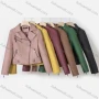 Wholesale Women's Casual Lapel Long Sleeve Zipper Plain Leather Crop Biker Jacket preview