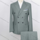 Wholesale Men's Business Plain Double Breasted Flap Pockets Blazer & Suit Pants 2-Piece Suit Sets DB220410# 11# Guangzhou Clothing Wholesale Market & Suppliers -LIUHUAMALL