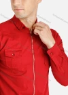 Wholesale Men's Dual Flap Pockets Zipper Long Sleeve Overshirt Jacket - Liuhuamall