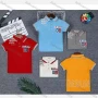 Wholesale Boys Embroidery Letter Graphic Striped Trim Casual Polo Shirt 2032# preview