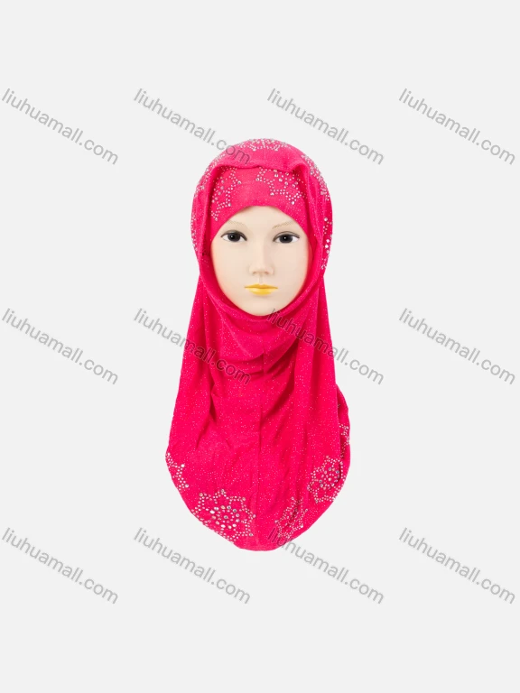 Wholesale Women's Casual Plain Rhinestone Long Arabic Muslim Hijab Turban Scarf