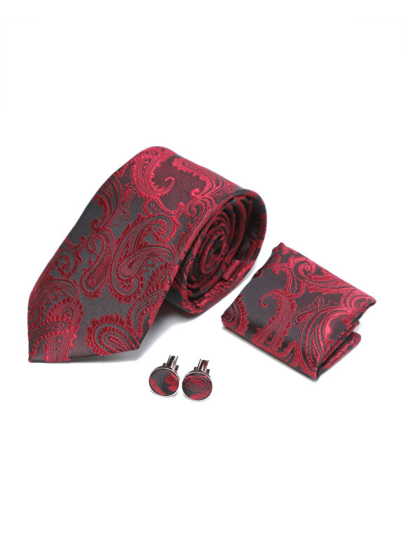 Men's Business Paisley Embroidered Ties & Pocket Square & Cufflinks Sets, Clothing Wholesale Market -LIUHUA, 